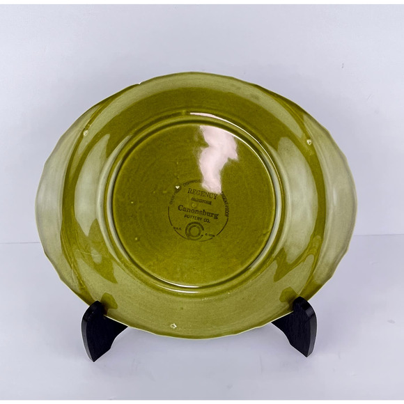 Canonsburg Regency Green 11" Oval Platter - Picture 3 of 5